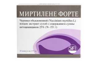 Витамины для глаз Миртилене Форте