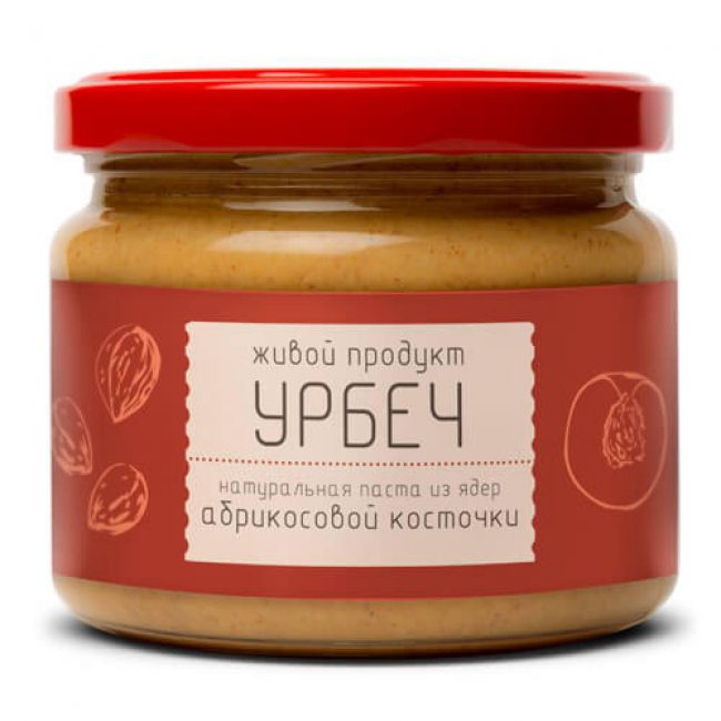 Ядра абрикосовых косточек используют для приготовления дагестанского блюда под названием – урбеч. Готовится эта сладость в виде пасты, куда входят следующие продукты: ядра от абрикосовых косточек; сливочное масло; мед