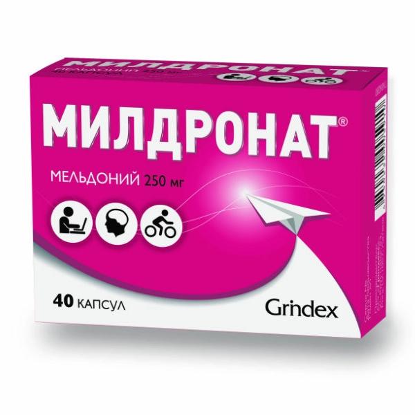 Милдронат – средство широкого спектра применения общеукрепляющего действия, улучшает процессы метаболизма внутри тканей, используется при недостаточном снабжении клеток питательными веществами и накоплении в них вредных продуктов распада