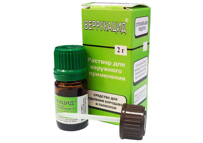 Веррукацид - эффективное отечественное лекарственное средство, предназначенное для удаления ряда доброкачественных образований на коже 